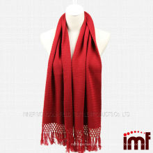 Lady Red Knitted Cashmere Stole Scarves